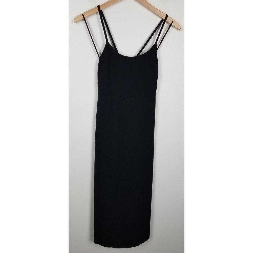 Everlane Women's Sz. 00 Black The Japanese GoWeave Cross-Back Slip Dress NWT - Picture 2 of 8